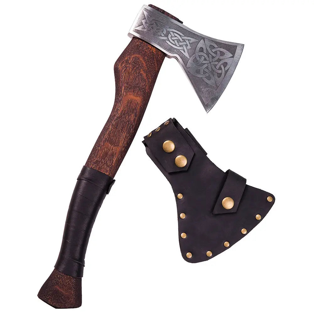 “Warrior" Camping Equipment Gift Set Hatchet Tools in a Wooden Case, 3 items