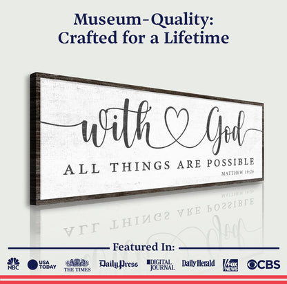 With God All Things Possible Faith Sign IV