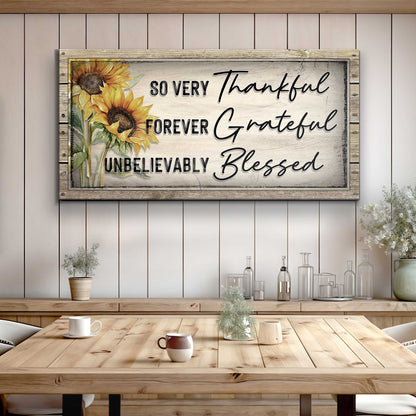 Grateful Thankful Blessed Family Sign II
