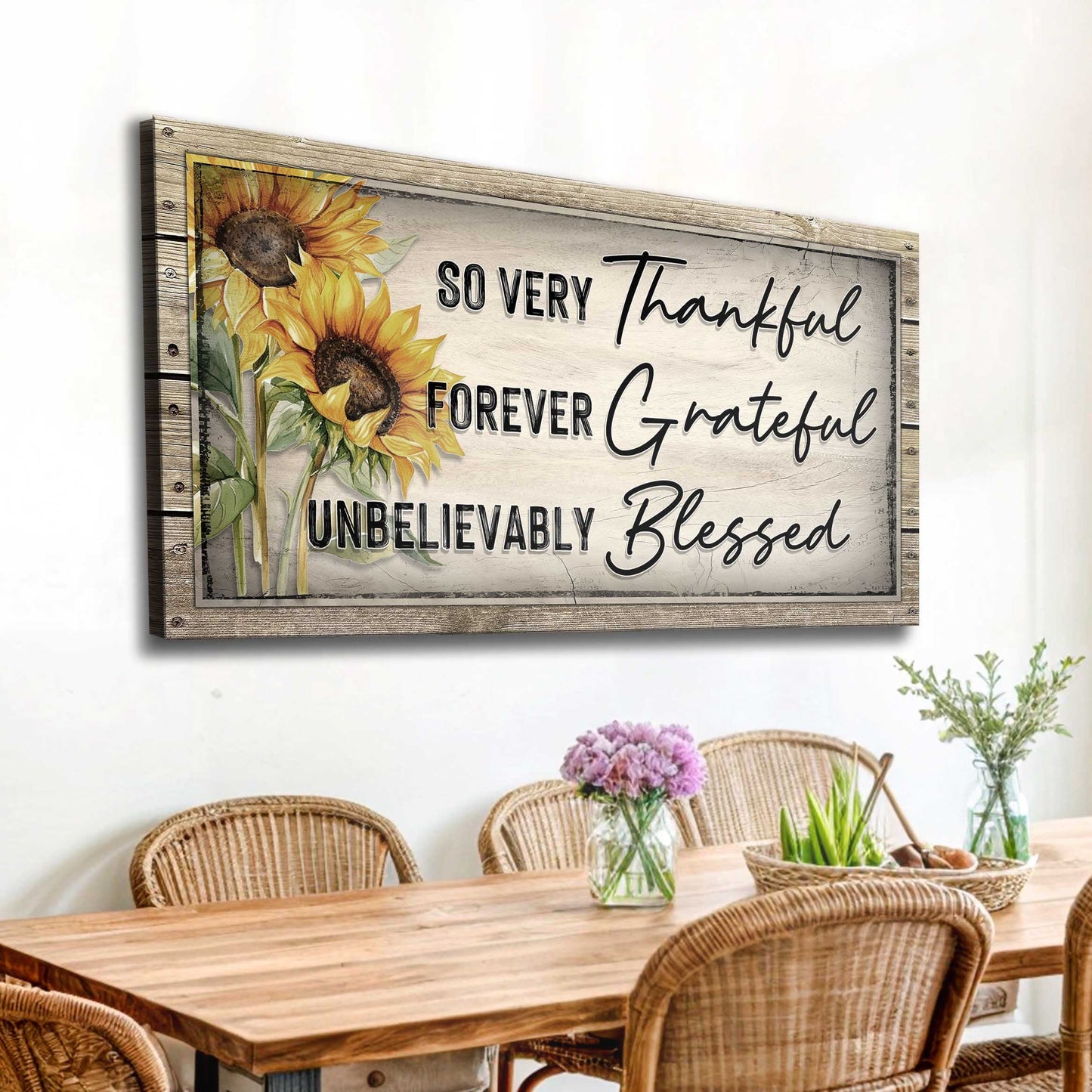 Grateful Thankful Blessed Family Sign II