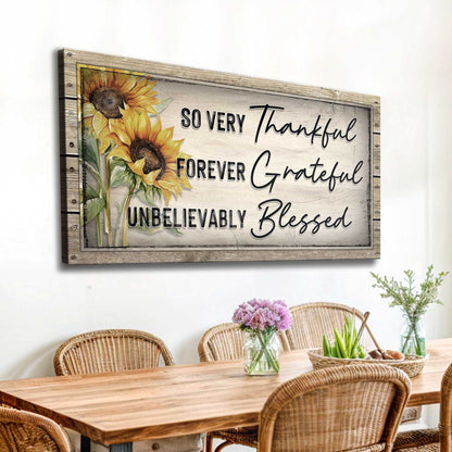 Grateful Thankful Blessed Family Sign II