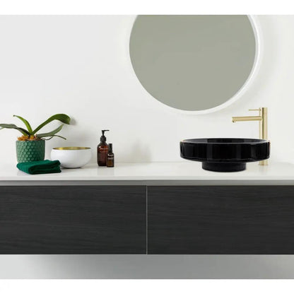 GMStone Black Polished Turkish Marble Above Counter Vessel Bathroom Sink