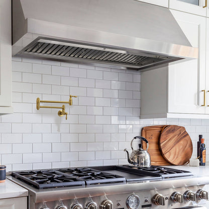 42" Range Hood Insert, Ultra Quiet Stainless Steel 8" Ducted with 1200 CFM Powerful Suction-NX-19IL-42