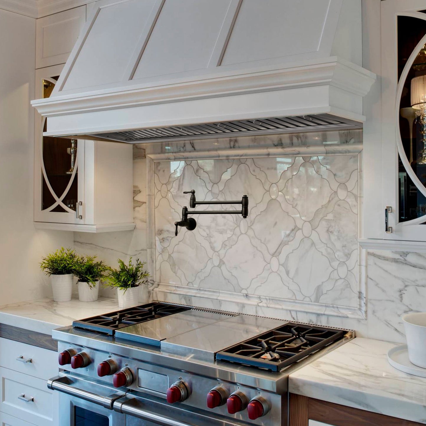 42" Range Hood Insert, Ultra Quiet Stainless Steel 8" Ducted with 1200 CFM Powerful Suction-NX-19IL-42