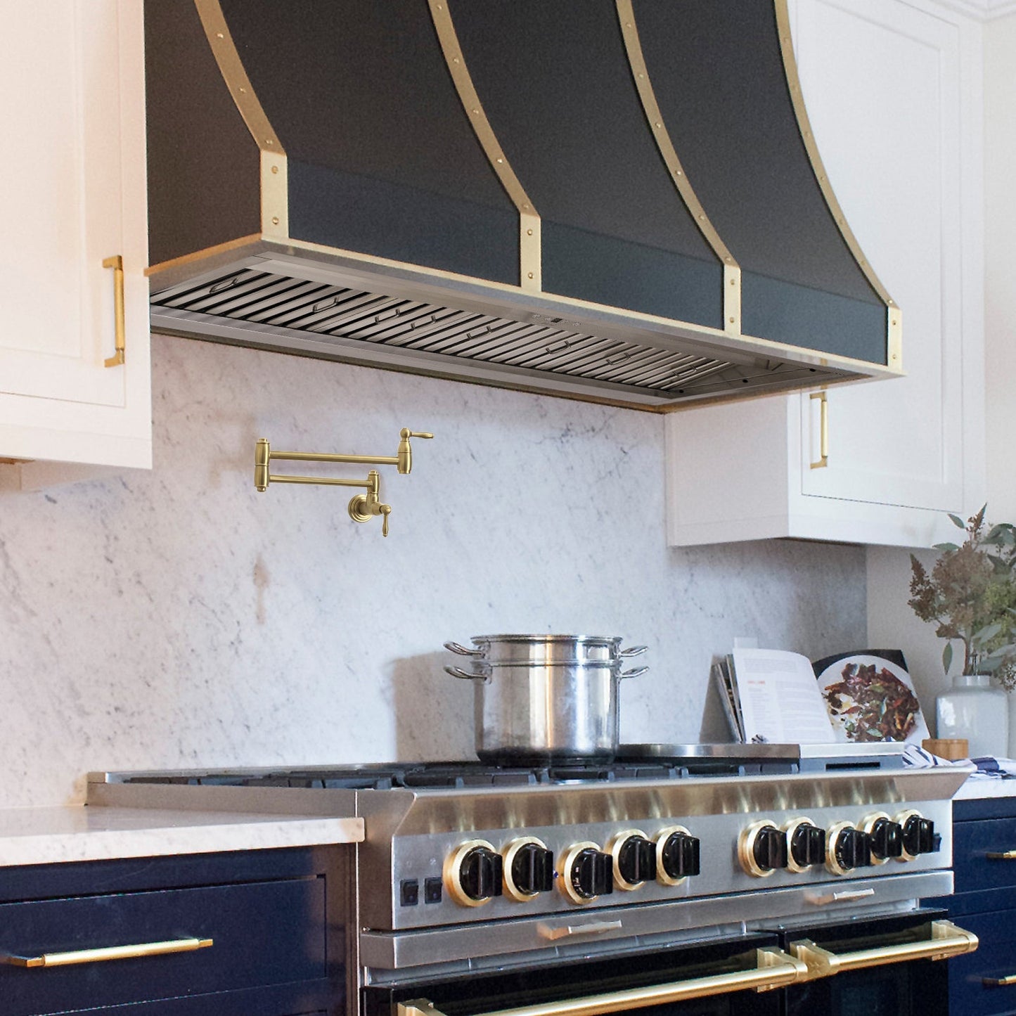 48" Range Hood Insert, Ultra Quiet Stainless Steel 8" Ducted with 1200 CFM Powerful Suction-NX-19IL-48