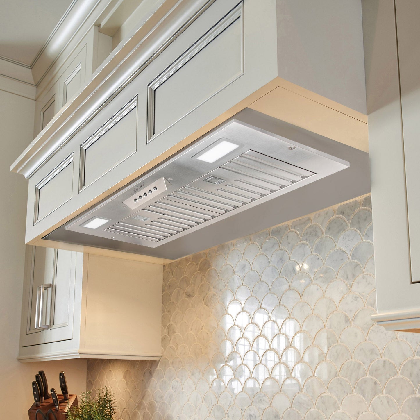30“ Range Hood Insert, 600 CFM Built-in Stainless Steel Kitchen Hood with LED Lights - NX-HOOD-30
