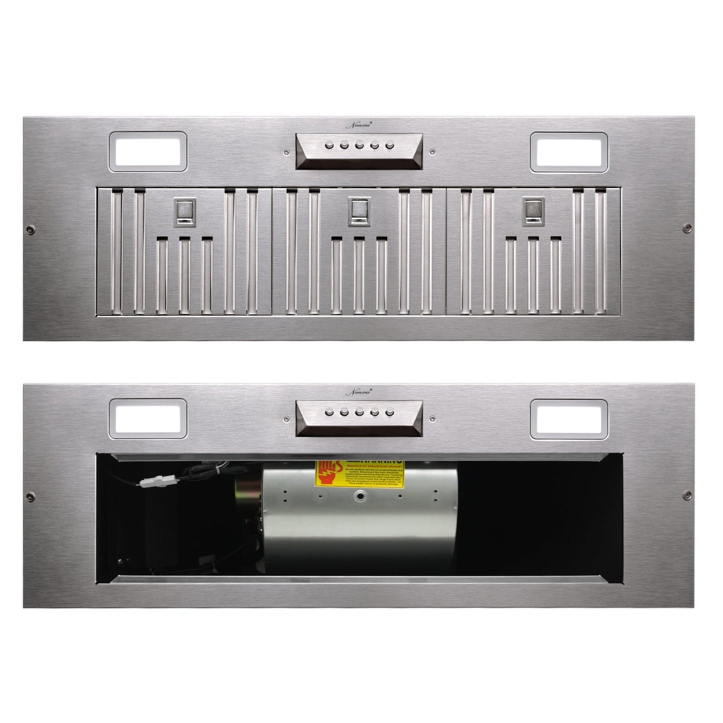 36“ Range Hood Insert, 600 CFM Built-in Stainless Steel Kitchen Hood with LED Lights - NX-HOOD-36