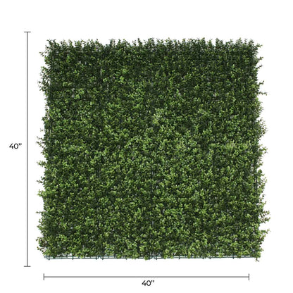 Natural Boxwood Artificial Vertical Garden Green Wall Panel 40×40in 11 SQ FT – UV Resistant – Commercial Grade