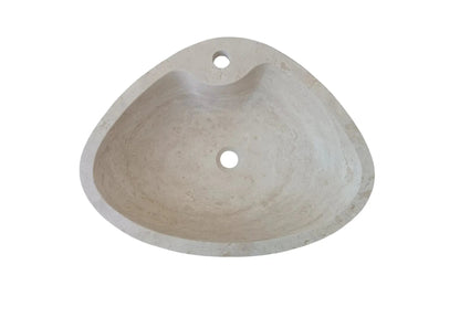 Premium Natural Travertine Beige Vessel Bathroom Sink Honed