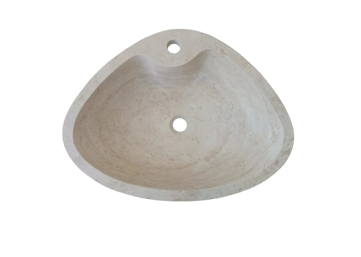 Premium Natural Travertine Beige Vessel Bathroom Sink Honed