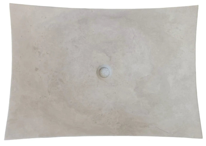 Light Beige Handmade Travertine Stone Bathroom Vessel Sink Honed 1