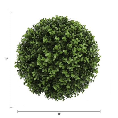 Dark Boxwood Artificial Topiary Ball Set of 2 17in – UV Resistant