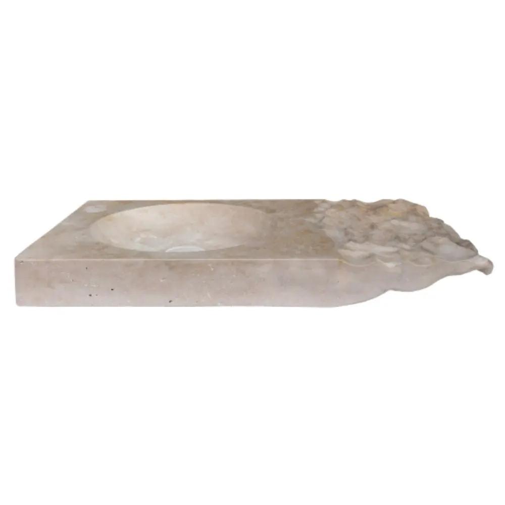 GMSTONE Travertine Light Beige Vessel Bathroom Sink 21-4x18 Inch Countertop
