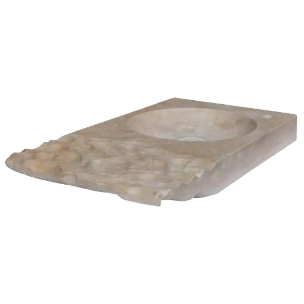 GMSTONE Travertine Light Beige Vessel Bathroom Sink 21-4x18 Inch Countertop