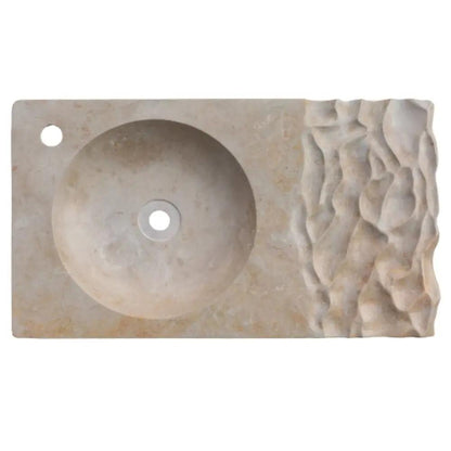 GMSTONE Travertine Light Beige Vessel Bathroom Sink 21-4x18 Inch Countertop