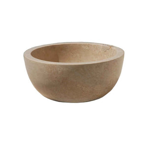 Natural Stone Turkish Travertine Vessel Sink 14 Inch Diameter 6 Inch Height Classic