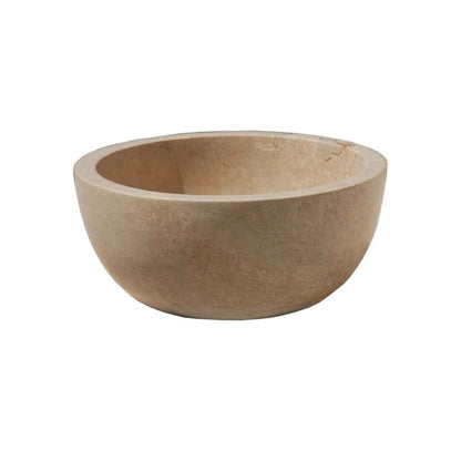 Natural Stone Turkish Travertine Vessel Sink 14 Inch Diameter 6 Inch Height Classic
