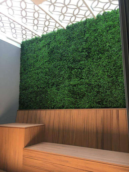 Bright Boxwood Artificial Vertical Garden Green Wall Panel 40×40in 11 SQ FT – UV Resistant – Commercial Grade