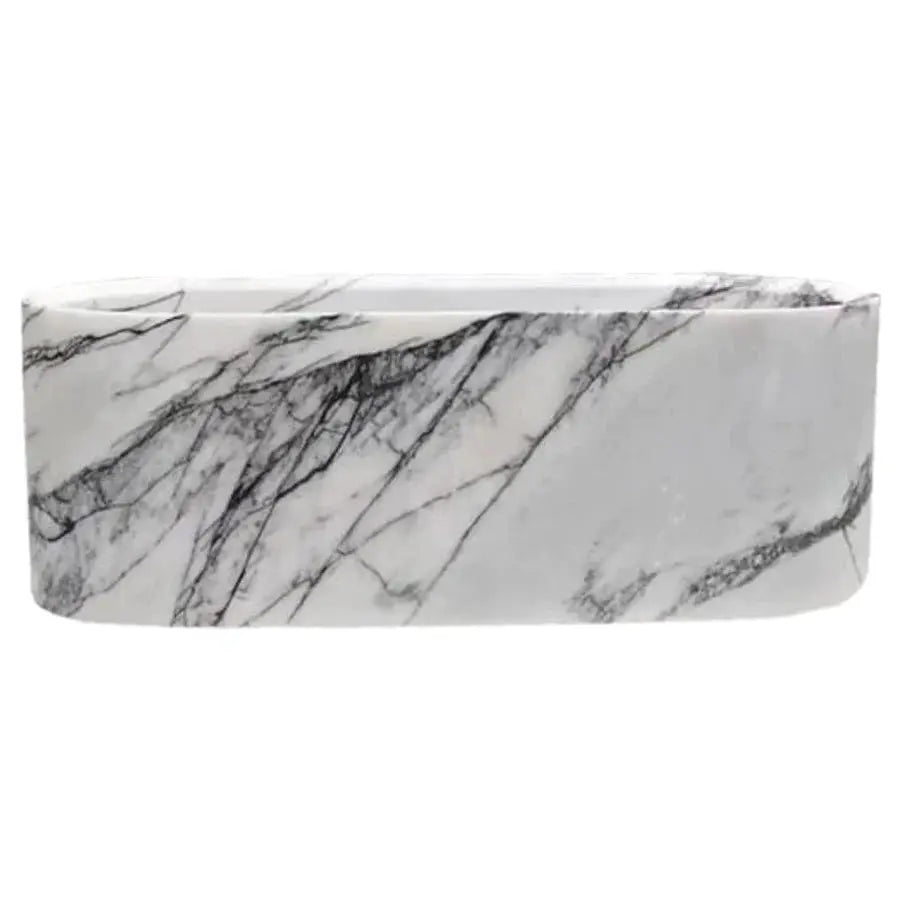 Polished Marble Hand Carved Freestanding Bathtub 32 x 73 x 24