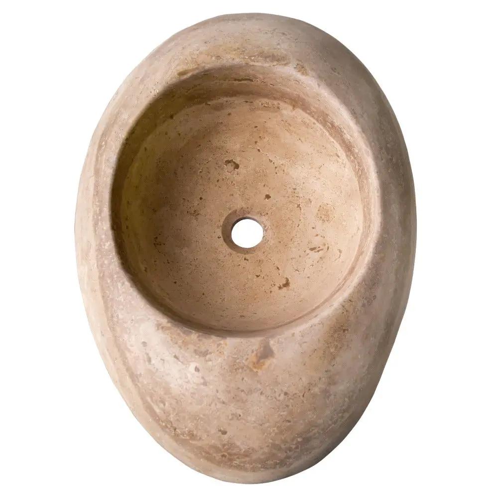 Noce Brown Hand Carved Travertine Vessel Sink 16x23x6