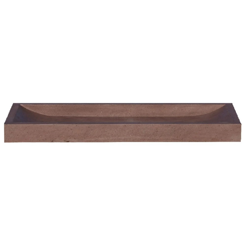 Noce Travertine Rectangular Vessel Sink Honed and Filled (W)16" (L)48" (H)4"