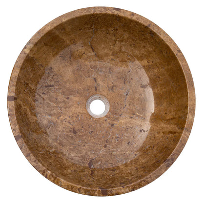 Noce Brown Travertine Natural Stone Above-vanity Bathroom Sink Polished (D)16" (H)6"-READY TO SHIP