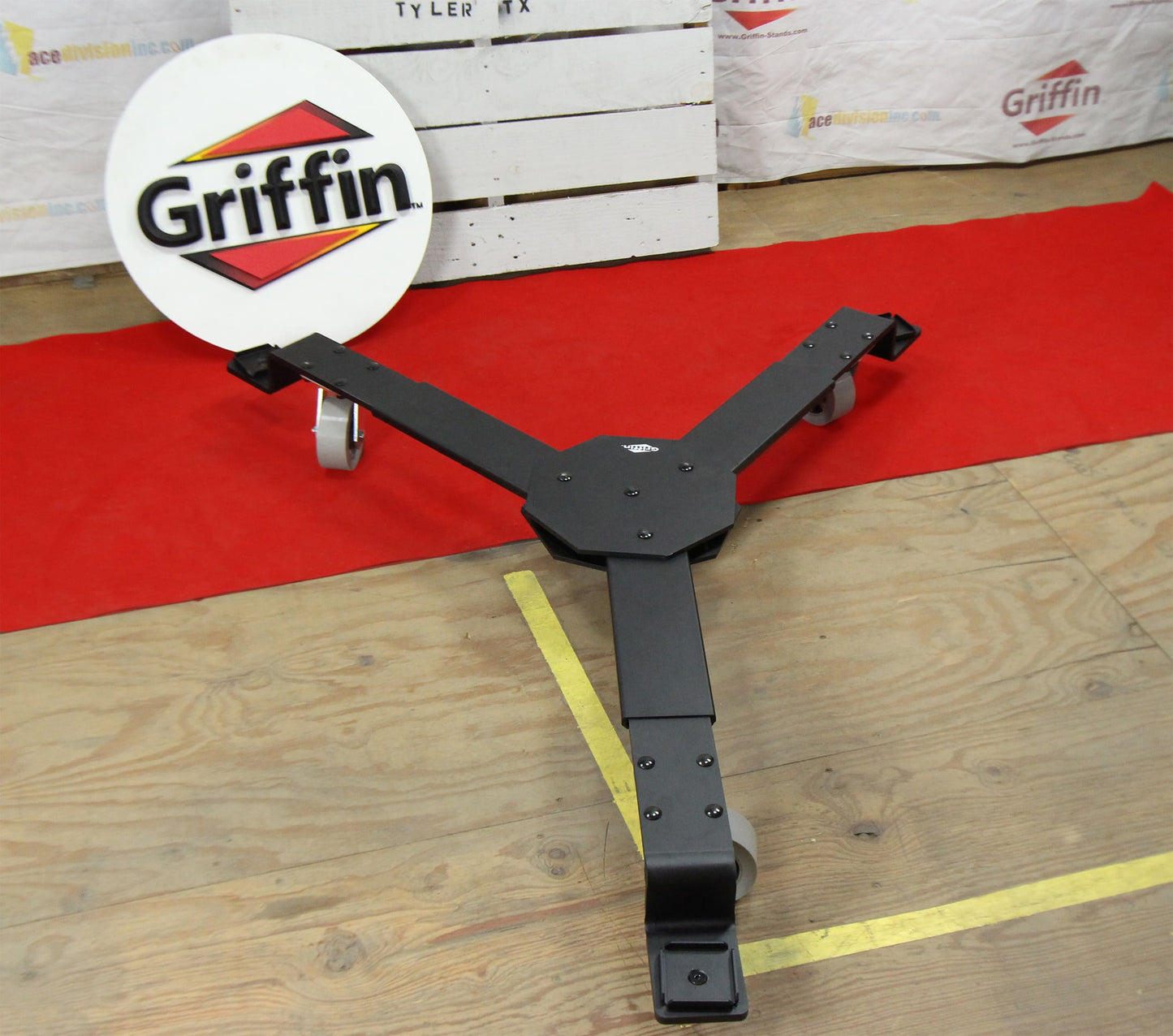 Piano Truck Dolly by GRIFFIN | Spider Mobileer Cart for Baby Grand Pianos | 3 Wheel Moving Dollie Stand with Adjustable Legs | Heavy-Duty Sturdy Placement Mount Holder