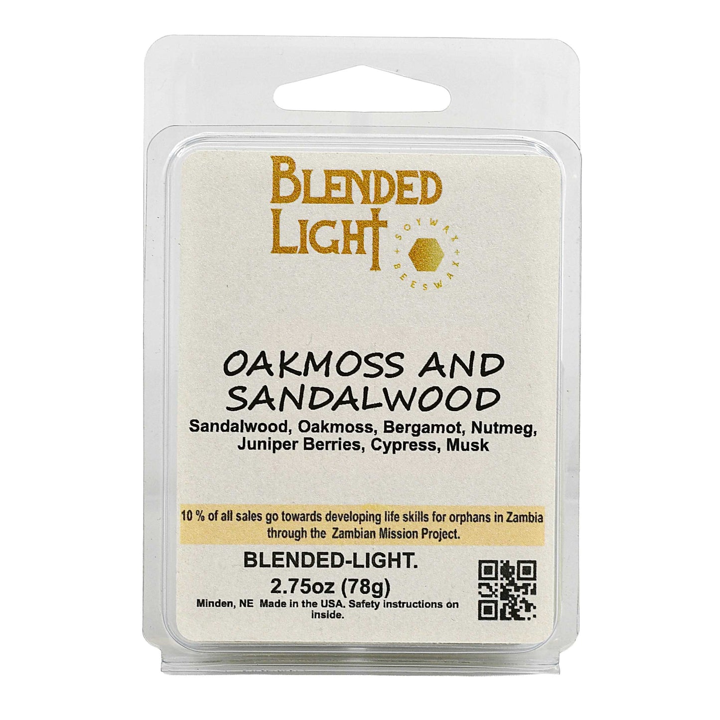 Oakmoss & Sandalwood Scented Wax Melts | 2.75 oz | Blended Light