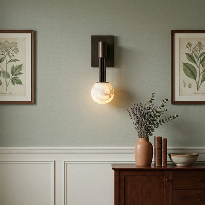 Obra Spherical Alabaster Wall Lamp