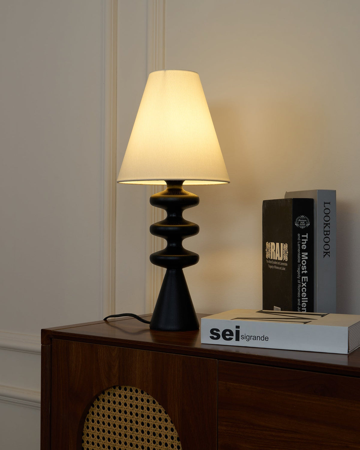 Ondelle Sculpted Wood Table Lamp