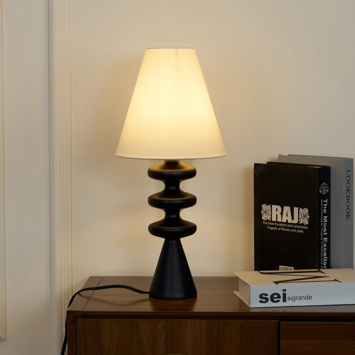 Ondelle Sculpted Wood Table Lamp