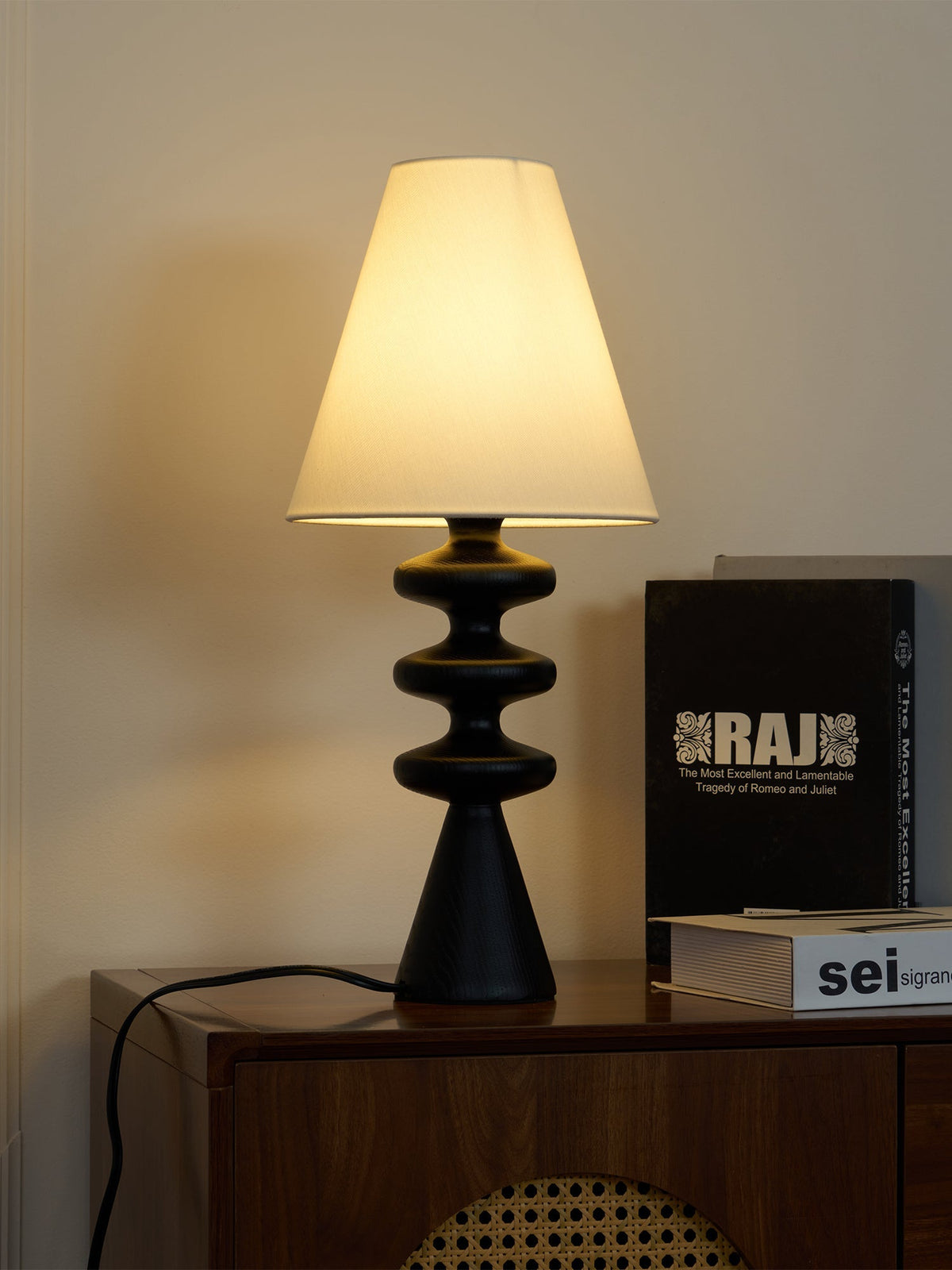 Ondelle Sculpted Wood Table Lamp