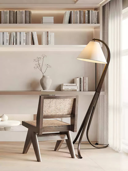 Orellis Curved Wood Floor Lamp