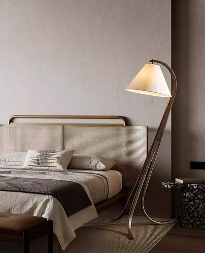Orellis Curved Wood Floor Lamp