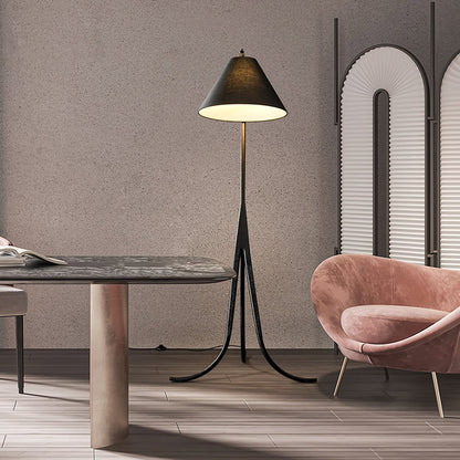 Orellis Curved Wood Floor Lamp
