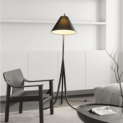 Orellis Curved Wood Floor Lamp