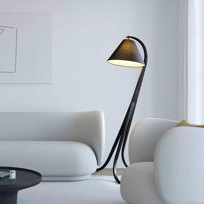 Orellis Curved Wood Floor Lamp