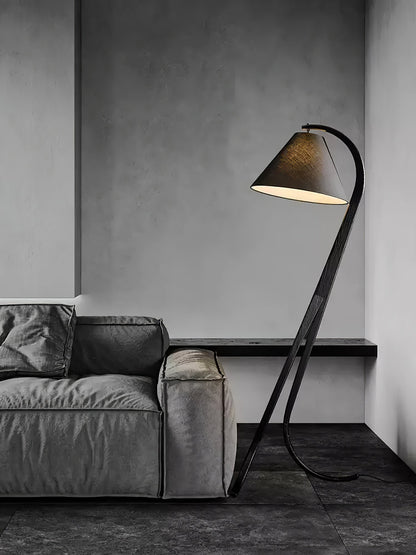 Orellis Curved Wood Floor Lamp