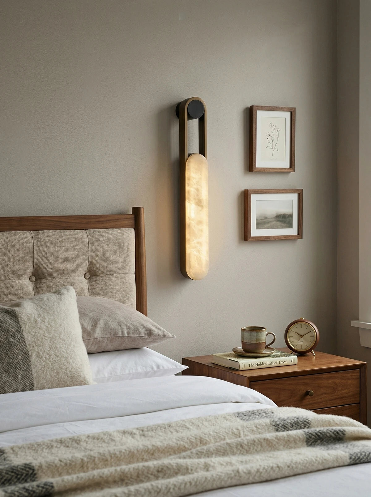 Orven Ring Handle Alabaster Wall Light