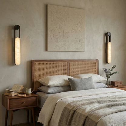 Orven Ring Handle Alabaster Wall Light