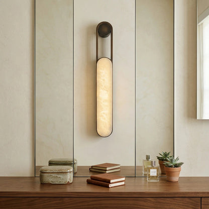 Orven Ring Handle Alabaster Wall Light