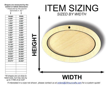 Unfinished Wood 2 Layer Oval Shadowbox Shape | DIY Craft Cutout | up to 46" DIY