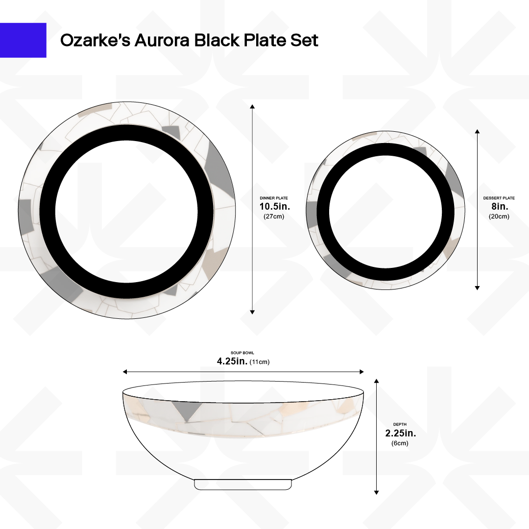 Aurora Black Plates Set