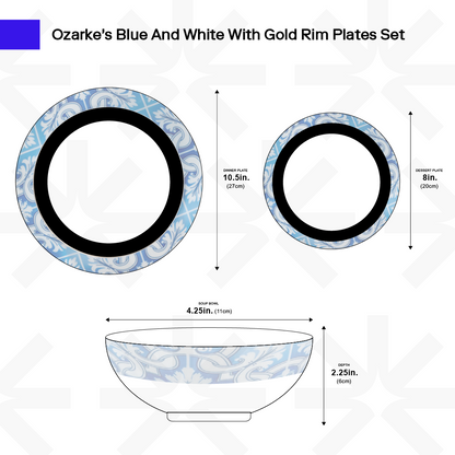 Blue White Rim Plates