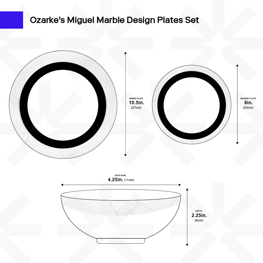 Miguel Marble Plates Set