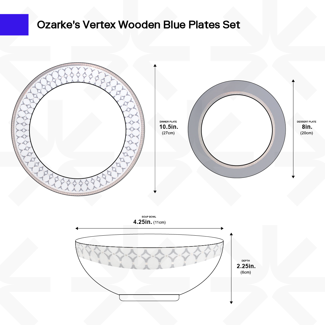 Vertex Wooden Plates Set