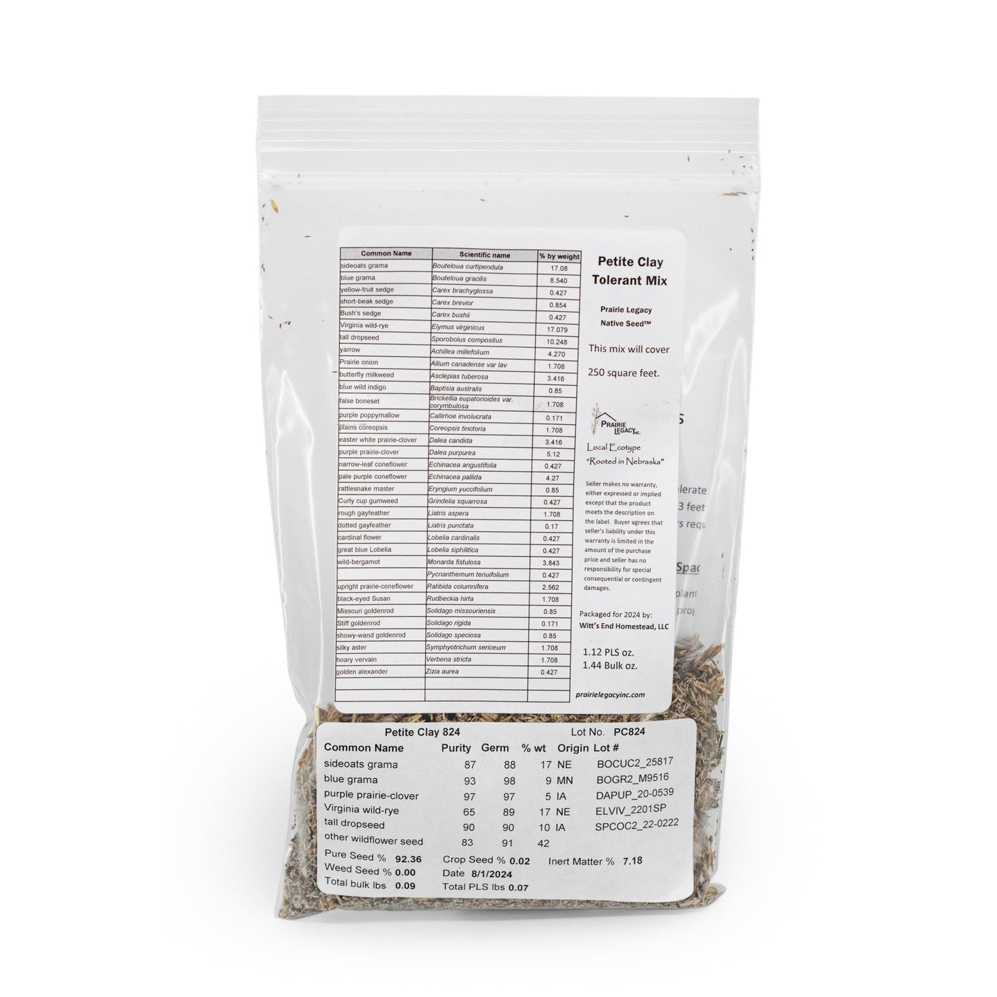 Petite Clay Tolerant Nebraska Wildflower Seed Mix | 1.44 oz | Prairie Legacy Inc.