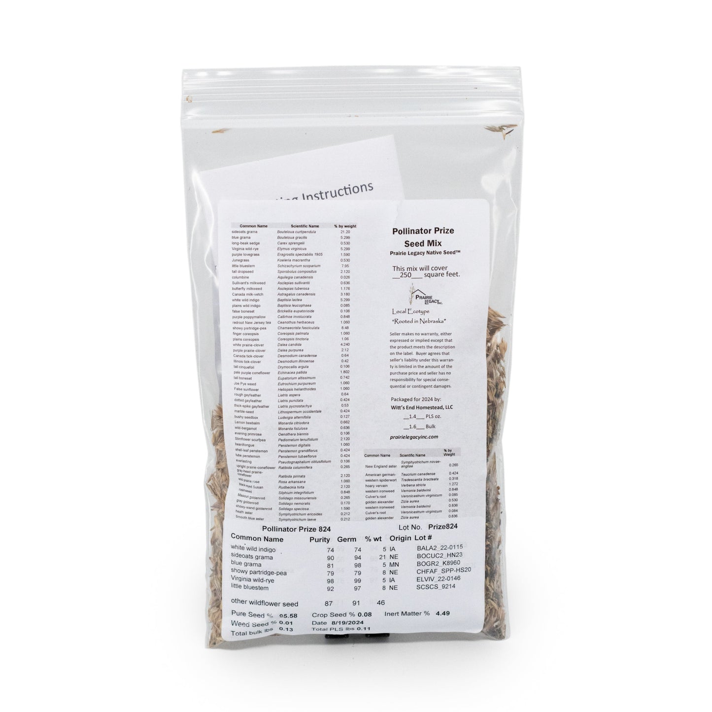 Pollinator Prize Native Nebraska Flower Seed Mix | 2.03 oz | Prairie Legacy Inc.