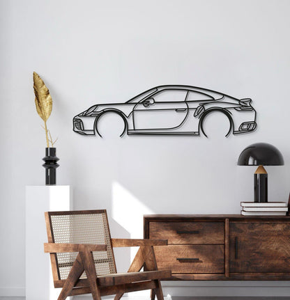 911 Turbo S Model 992 Detailed Metal Car Wall Art - MT0877