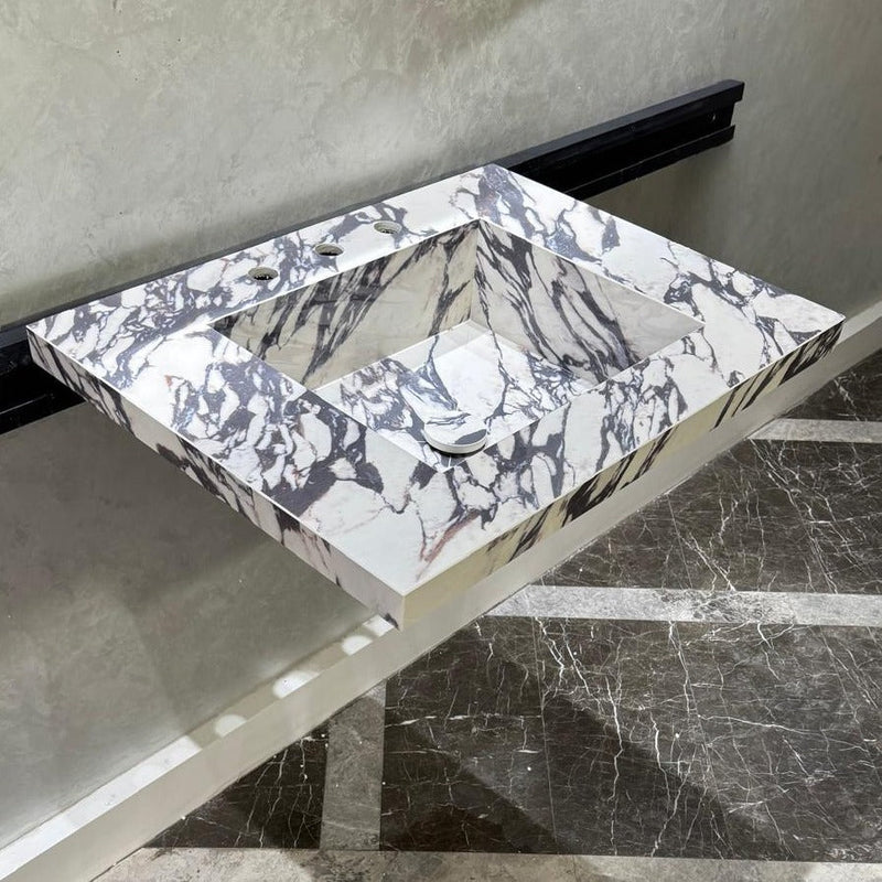 Calacatta Viola Porcelain Handcrafted Vessel Sink - Italian Made Luxury Bathroom